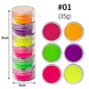 Pó Fluorescente Mais Vendido Através das Fronteiras 6 Frascos Consecutivos de Pó Perolado Conjunto de 12 Cores Pigmento para Pintura de Nail Art Aquarela Decorativa Feita à Mão DIY