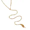 Collar Largo de Acero Inoxidable Transfronterizo Europeo y Americano, Colgante de Hoja de Acero de Titanio Chapado en Oro de 18 Quilates, Joyería Larga con Borlas para Mujer de Vacaciones
