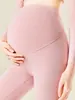 Pantalones térmicos personalizados de cachemira y seda para mujeres embarazadas, estilo otoño e invierno, leggings de maternidad no restrictivos, leggings de maternidad para petite