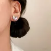 Brincos Elegantes e Luxuosos em Renda Vazada com Formato de Coração no Estilo Francês, Versáteis para o Dia a Dia, Joia de Orelha de Nicho Exquisita e Simples