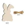 Artesanato de Madeira para Páscoa Padrão de Orelha de Coelho Fofa Graffiti DIY com Bolinha de Pelo Decoração de Festa Lascas de Madeira Transfronteiriças