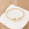 Nuevo Pulsera de Cobre con Baño de Oro Real Todo Fósforo con Diamante para Niñas Estilo Lujo Ligero de Gama Alta Elegante Moda Pulsera Accesorios