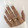 Conjunto de Anillos Cruzados Creativos de Temperamento Simple para Mujer Anillos Abiertos Ajustables Apilables con Incrustaciones de Pedrería de Alta Gama