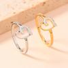 Anillo de acero inoxidable transfronterizo para mujer, diseño de barro con diamantes, corte dulce y fresco, joyería de acero y titanio.