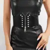 Retro Francês Plus Size Vedação na Cintura Feminina Design Decorativo Ajuste Vestido Cintura Marcada Uso Externo Elástico Larga Belt