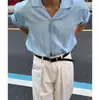 Lujo Ligero Alta Calidad Caída Textura Simple Manga Corta Verano para Hombre Versátil Casual de Moda Tendencia Camisa Polo con Cuello Camiseta