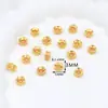Fio de Espaçadores Redondos com Banho de Cobre Preservador de Cor com Ouro Real 18K Espaçadores Pequenos em Forma de Cintura para Acessórios de DIY para Colares e Pulseiras C21A