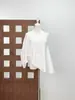 25Aw Moda Otoño e Invierno Aspecto Adelgazante Alto Estilo Old Money Chal de Punto con Aguja de Tejer Jersey Puro Deseo Asimétrico Top sin Hombros para Mujer