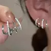 Venta transfronteriza aretes para mujer con diamantes aretes de alta gama Corea del Sur socialité joya de oreja retro francesa niche venta al por mayor