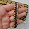 Nuevo encaje étnico de color blanco y negro, dorado y plateado, encaje de quilla, accesorios de ropa, centípedo DIY con encaje de espiga