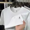 [Oferta Especial da Marca Outlet] Camiseta de Verão Fina de Manga Curta para Homens, Algodão Puro, Gola Redonda, Caimento Solto, Manga Meia