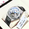 Reloj para Hombre Dawn de Correa de Acero con Volante, Sol, Luna, Estrellas, Transmisión en Vivo, Octagonal Transfronterizo Totalmente Automático Mecánico para Hombre