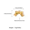 Pingente DIY de Aço Inoxidável com Gotejamento de Óleo Inlaid com Diamantes Coloridos Pingente de Laço Onda Pérola Banhado em Ouro 18K