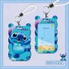 Funda para tarjeta de ola de dibujos animados, puntada ins, funda para tarjeta de acceso de autobús/metro, con cordón largo, halter, certificado de jardín de infancia