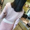 Camisola de Malha Feminina Outono Novo Sabor Leite Borboleta Doce Knot Short Top Jaqueta Cardigan
