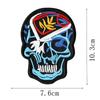 Patches de Tecido Estilo Punk para Motocicleta Europeus e Americanos Transfronteiriços com Caveiras e Cabeças de Fantasma para Sapatos, Chapéus, Bolsas, Acessórios de Vestuário, Patches de Bordado DIY Feitos à Mão