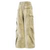 Nova Coleção Primavera 2025 Estilo Americano Street Style Calça Cargo de Algodão Lavado Sujo com Estampa de Garça Masculina Fina para Primavera e Outono Casual
