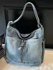 Bolsa Tote de Couro Denim Estilo Coreano Ins de Alto Valor Nicho Retrô Mochila Leve Estilosa para o Dia a Dia Personalidade Grande Capacidade