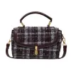 Bolsas de Commuter para Otoño e Invierno para Mujer, Bolsos Nuevos de Moda, Bolsos Cuadrados Pequeños de Lana a Cuadros Versátiles Retro, Bolsos de Hombro Único Cruzados