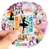 50 Pegatinas de Dibujos Animados de Baile, Vasos de Agua, Mochilas, Cuadernos, Decoración Impermeable para Cuadernos DIY Pegatinas Impermeables
