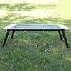 Mesa de Malha Portátil Dobrável para Exterior Mesa Multifuncional para Churrasco Alça Lateral de Madeira para Acampamento Suporte de Armazenamento para Acampamento Suporte de Drenagem