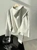 Novo Outono Início Design Md Old Money Elegante Suave Lenço Gola de Commuter Casaco Curto de Lã 10547