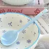 Alça de Floco de Neve de Alto Valor Cor Esmaltada Menina Cerâmica Conjunto de Louça de Mesa Cerâmica Tigela de Arroz Tigela de Bolo