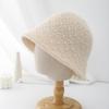 Gorro de pescador de punto a cuadros para otoño e invierno, estilo coreano, combinable con todo, de moda, para el rostro, pequeño y cálido, de lana.