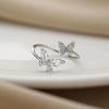 Anillo Abierto de Mariposa para Mujer, Lujo Ligero, Sentido de Alta Gama, Mariposa, Circonita, Anillo Bonito Personalizado para Mujer, Regalo para Novia