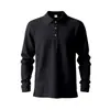 Camisa de lino para hombre de Amazon transfronteriza primavera y otoño, polo de manga larga multicolor, talla grande, secado rápido, transpirable, casual, estilo americano