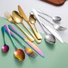 Talheres de Aço Inoxidável Amazon Transfronteiriço 1010 Titânio Ouro Rosa Casa Hotel Ocidental Faca, Garfo e Colher para Bife Talheres