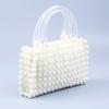 Bolso cuadrado pequeño doble portátil de acrílico transparente en forma de U de perlas con costuras de cera de mirto retro francés barroco con cuentas hechas a mano