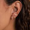Moda europea y americana incrustada circonita mariposa flor oro real 14k aretes set de tres piezas aretes sentido de alta gama para mujer