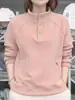 Moda Inverno Nova Casaco de Moletom Casual Versátil Soltinho Emagrecedor Simples Gola Meia-Alta com Três Botões à Prova de Vento Forrado com Lã para Mulheres