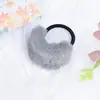 Cuerda para el pelo curva de imitación de pelo de conejo de color caramelo para niña, banda elástica simple para atar, popular en la red coreana, cuerda para el pelo linda de felpa