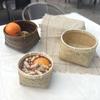 Cesta de Bambú de Boca Redonda y Fondo Cuadrado Cesta de Pan de Bambú Cesta Redonda Cesta de Cuatro Patas Cesta para Dim Sum Cesta de Almacenamiento Cesta para Snacks Cesta de Almacenamiento para el Hogar