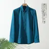 Pedido Completo! Composição de Fibra de Bambu, Amigável à Pele e Confortável, Resistente a Amassados e com Caimento! Camisa Masculina Lisa de Manga Longa para Negócios
