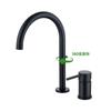 Kaiping Youjia baño negro mate tubo de paraguas redondo grifo de manija única dividido grifo para lavabo de doble agujero 30173