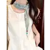 Pañuelo de Seda Floral Estilo Pastoral con Cinturón para Mujer, Pañuelo Triangular Delgado para Decorar Faldas, Accesorio para la Cintura, Corbata de Cuello, Pañuelo para la Cabeza