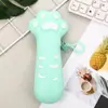 Estojo de Lápis de Silicone Personalizado com Desenho de Patinha de Gato, de Alto Acabamento e Grande Capacidade, para Alunos do Ensino Fundamental, Estojo de Papelaria com Zíper