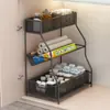 Estante de Almacenamiento para Fregadero de Cocina del Hogar Gabinete Deslizante Estante Deslizante por Capas Cesta Deslizante Estante de Almacenamiento para Platos de Fregadero Condimentos