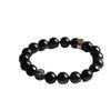 Pulsera de obsidiana natural con seis palabras de plata 925, accesorios de moda, joyería sencilla para manos masculinas y femeninas.