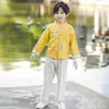 Traje antigo infantil Hanfu masculino e feminino Traje de apresentação em estilo chinês Livro de estilo chinês Roupas infantis Traje de apresentação em palco fotográfico infantil