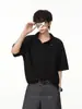 Camiseta de Manga Corta para Hombre con Estampado de Serpiente Retro Americano y Solapa Tachonada, Nuevo Estilo de Verano, Estilo Old Money, Casual de Alta Gama, Manga Media