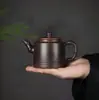 Bule de Argila Roxa Modelo Novo, Minério Original, para Uso Doméstico, Bule Único, Bule de Argila Roxa Feito à Mão, Conjunto de Chá, Bule com Nó de Bambu, Tamanho Grande