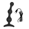 Doble Electrodo de Silicona Anal PlugJuguete Sexual Descarga Eléctrica Pulsos Anal Plug Dispositivo de Orgasmo Eléctrico