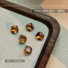 Arte de Uñas 2025 Nuevo Estilo Maillard Fondo Puntiagudo Diamante Celebridad de Internet Estilo Caliente Otoño e Invierno Cuadrado Grueso Color Rojo Café Diamante Estéreo Joyería para Uñas
