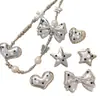 Cuentas Sueltas de Acrílico Y2K Corazón Plateado Estrella Lazo Cuentas Sueltas Material para Pulsera Collar Hecho a Mano DIY