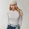 Suéter 100% cashmere puro, nova coleção outono/inverno 2026, blusa de gola alta básica feminina, doce e estilosa, corte justo e que valoriza a silhueta
