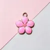 Colgante Pequeño de Aleación Flor de Cerezo de Cinco Pétalos Gota de Aceite Colgante de Flor Colorida DIY Pulsera Accesorios para el Cabello Accesorios de Joyería Hechos a Mano